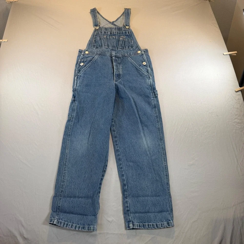 Old Navy Kids Vintage Denim Carpenter Overalls Size 8 Medium Wash Cotton 100%